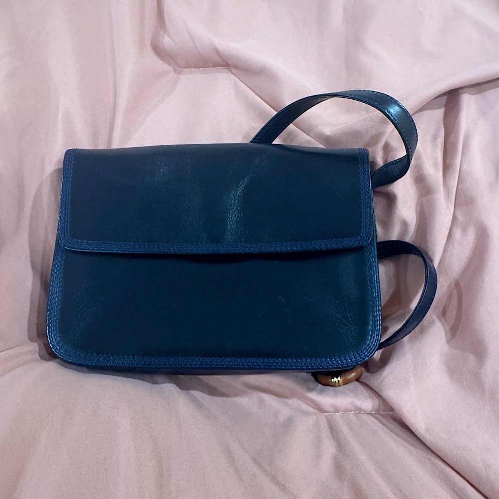 Vintage Navy Loewe Leather Crossbody